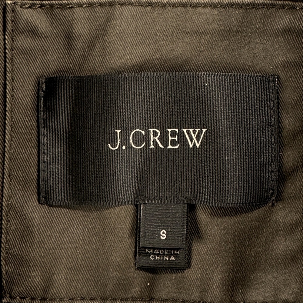 J.Crew Downtown Field Jacket Women's S Mossy Brown Waxed Cotton Utility 19034 - Picture 11 of 12
